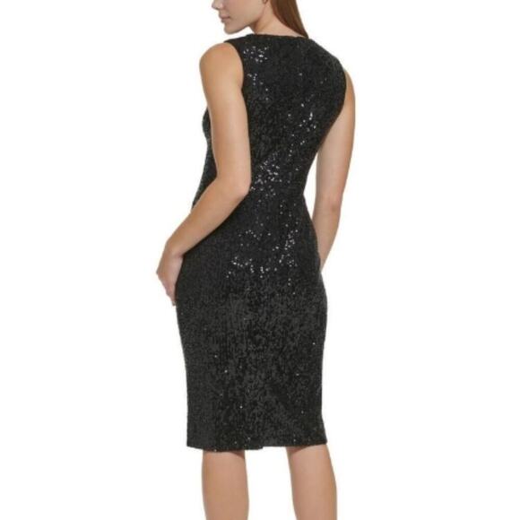 Calvin Klein Sequined Knee-Length Cocktail and Party Dress - Picture 2 of 2